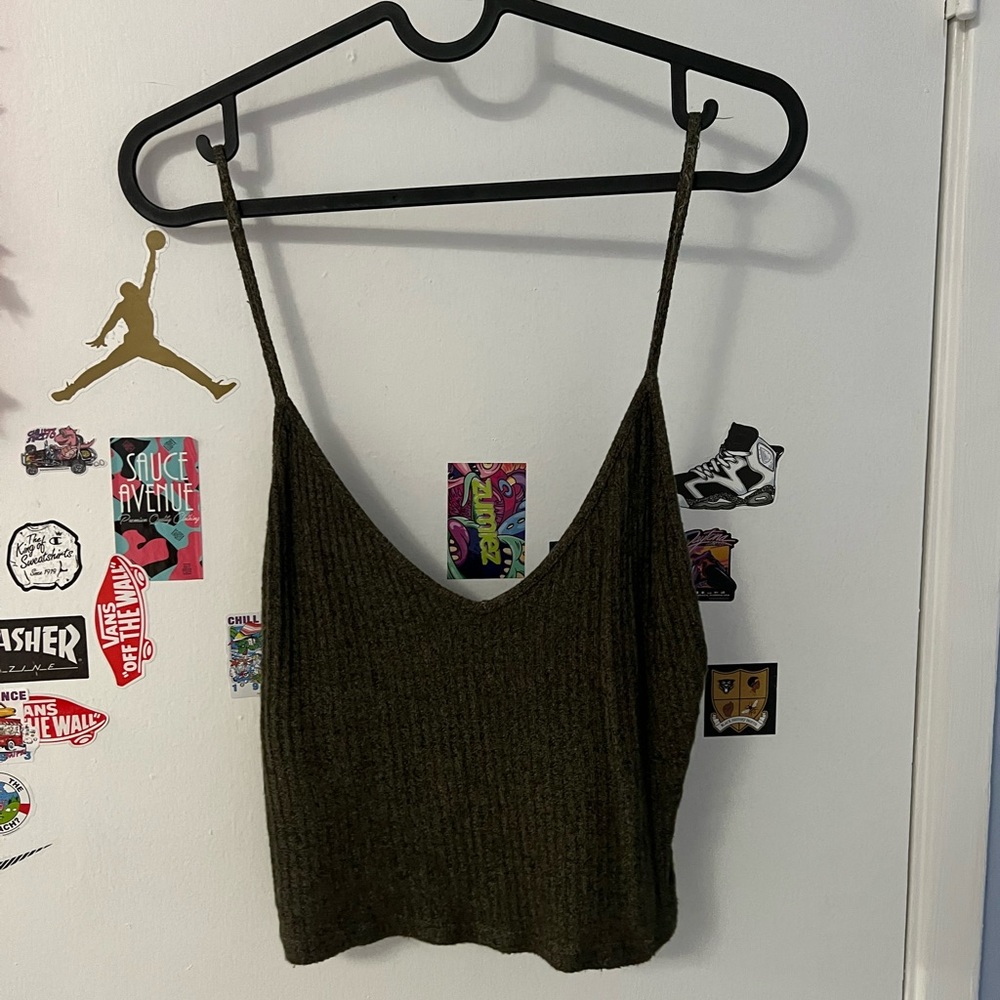 Green Brandy Melville knit crop top